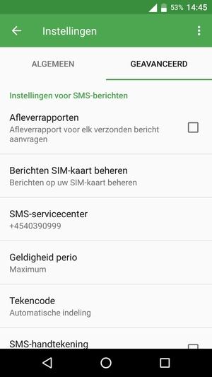 Selecteer SMS-servicecenter