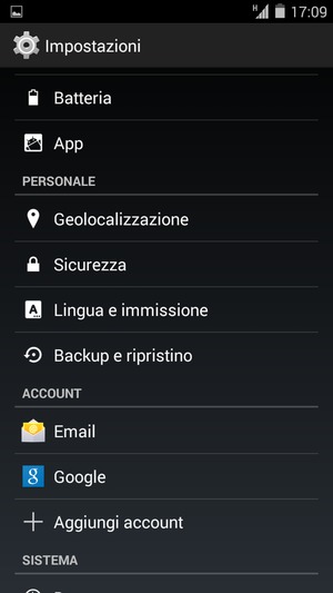 Scorri e seleziona Backup e ripristino