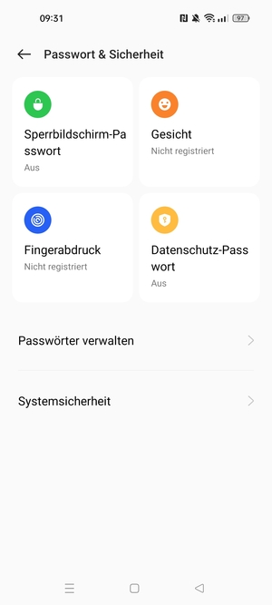 Wählen Sie Systemsicherheit