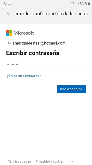 Introduzca su contraseña y seleccione Iniciar sesión