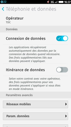 Pour changer de réseau en cas de problèmes de réseau, sélectionnez Réseaux mobiles