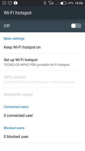 Select Set up Wi-Fi hotspot