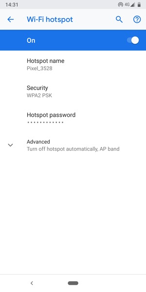 Your phone is now set up for use as a modem