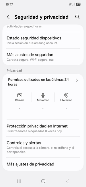 Desplácese y seleccione Más ajustes de seguridad