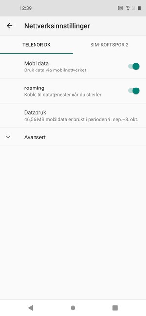 Slå roaming på eller av