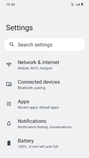 Select Network & internet
