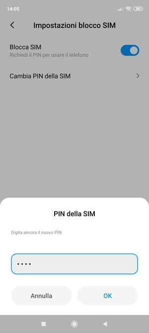 Conferma il nuovo PIN della SIM e seleziona OK