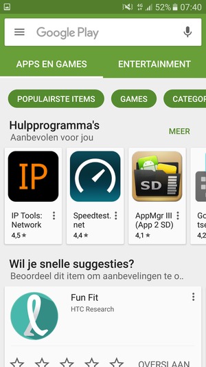 Selecteer de zoekbalk