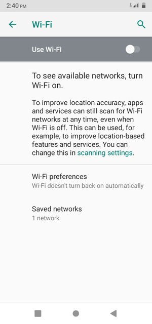 Turn on Wi-Fi