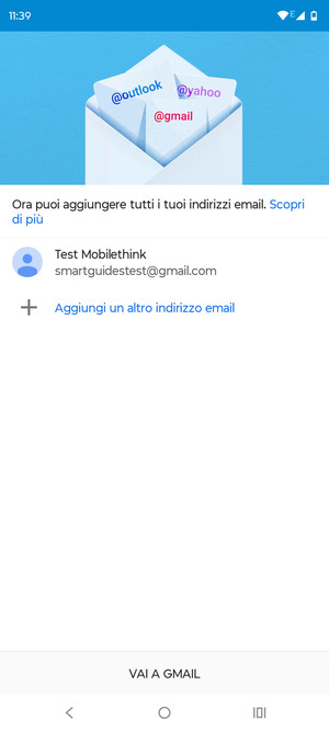 Seleziona VAI A GMAIL