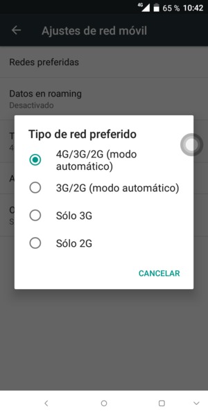 Seleccione la opción deseada