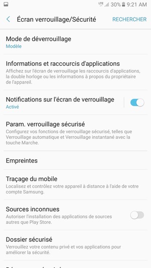 Votre téléphone est maintenant sécurisé par un écran de verrouillage