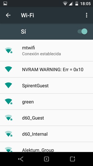 Ahora está conectado a la red Wi-Fi