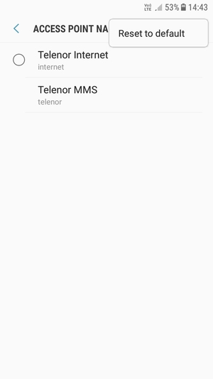 Select Reset to default