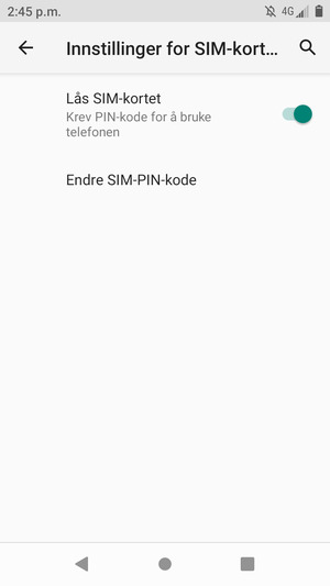 Velg Endre SIM-PIN-kode