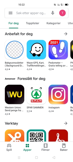 Velg søkefelt