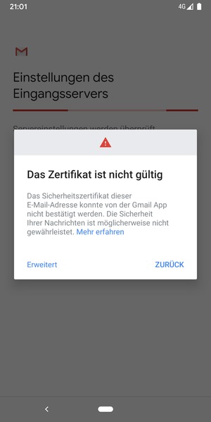 Wählen Sie ZURÜCK
