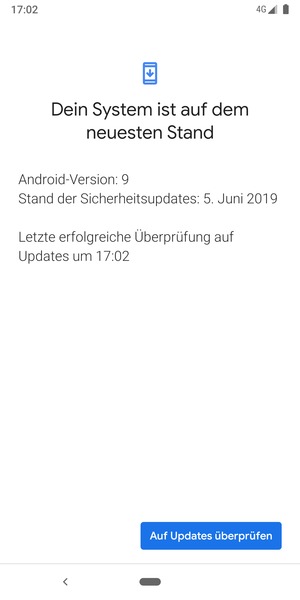 Falls Ihr Handy aktualisiert ist, wird Ihnen der folgende Bildschirm angezeigt