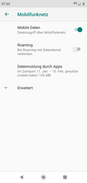 Wählen Sie Erweitert