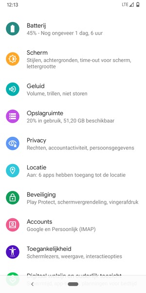 Scroll naar en selecteer Locatie