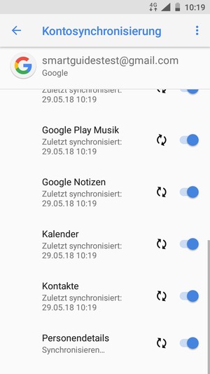 Ihre Kontakte von Google werden nun auf Ihr Handy synchronisiert