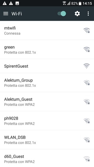 Ora sei connesso alla rete Wi-Fi