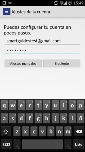 Introduzca su dirección de correo electrónico de Gmail o Hotmail y su contraseña. Seleccione Siguiente