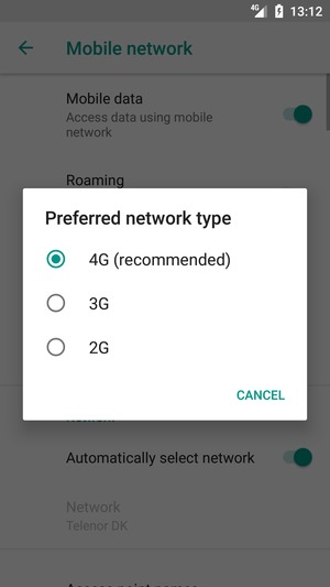 Select your preferred option