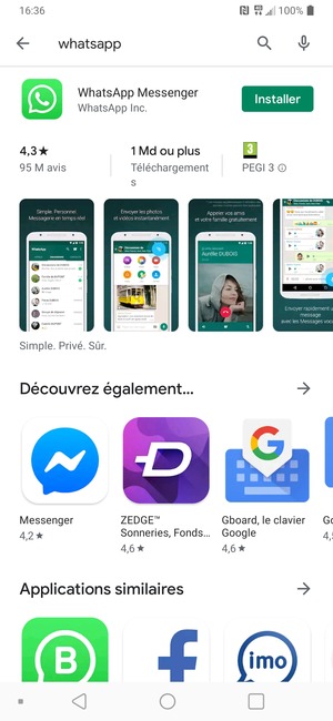 Sélectionnez l'appli