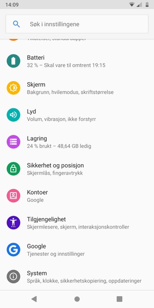 Bla til og velg System