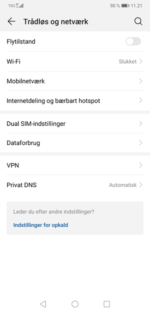 Vælg Mobilnetværk