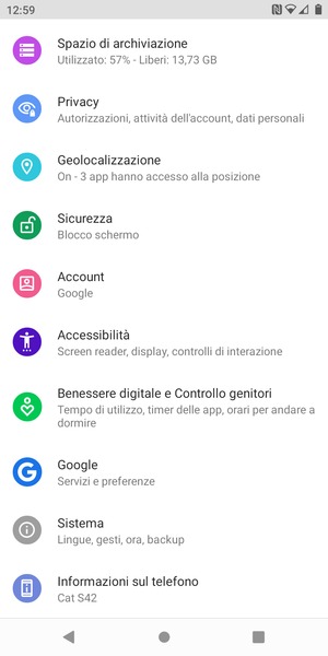 Scorri e seleziona Sistema