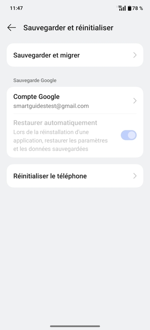 Sélectionnez Compte Google