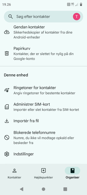 Scroll til og vælg Administrér SIM-kort