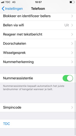 Selecteer Simpincode