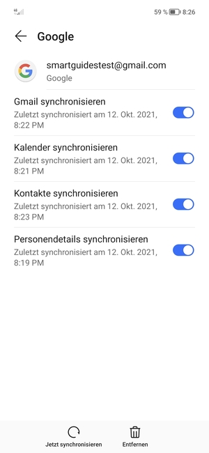 Wählen Sie Jetzt synchronisieren