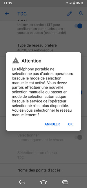Sélectionnez OK