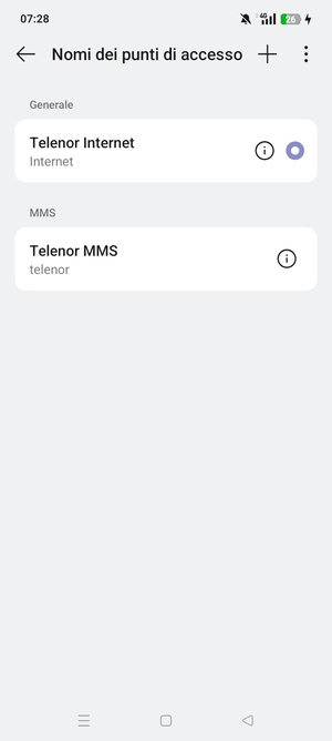 Seleziona il tasto Menu