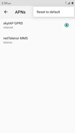 Select Reset to default