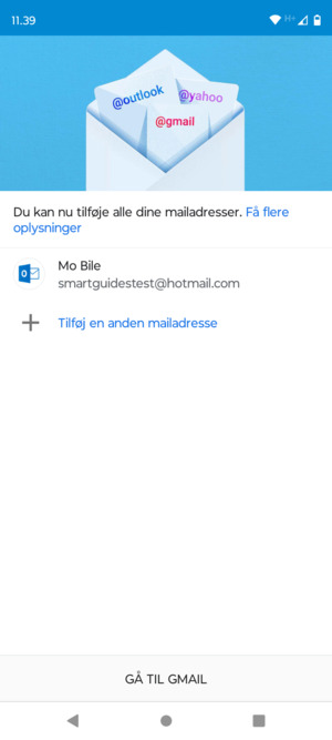 Vælg GÅ TIL GMAIL