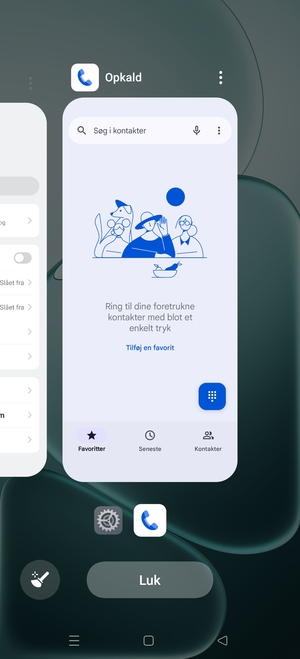 Vælg Luk for at lukke alle åbne apps