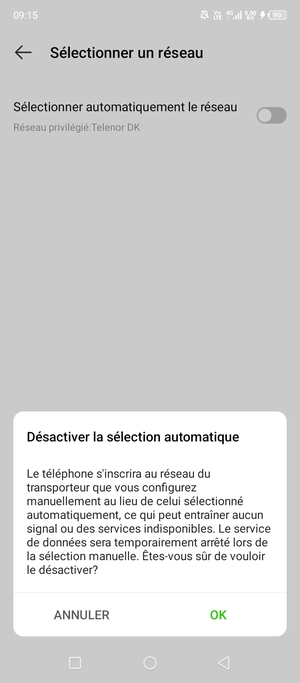 Sélectionnez OK