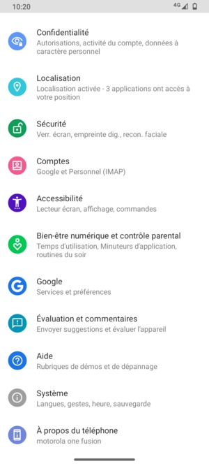 Faites défiler et sélectionnez Système