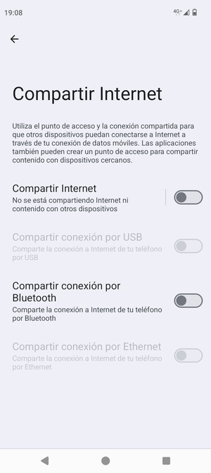 Seleccione Compartir Internet