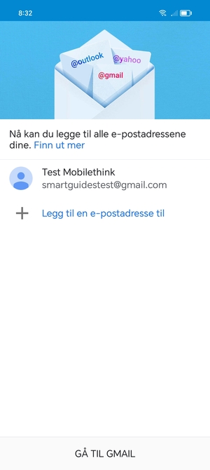 Velg GÅ TIL GMAIL