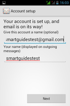 Give your account a name and enter your name. Select Next