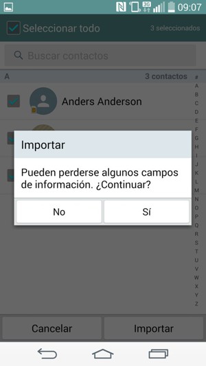 Seleccione Sí
