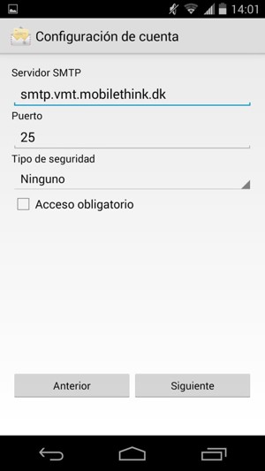 Desmarque la casilla de verificación Acceso obligatorio y seleccione Siguiente
