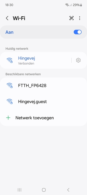 U bent nu verbonden met het WiFi-netwerk