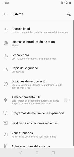 Seleccione Copia de seguridad